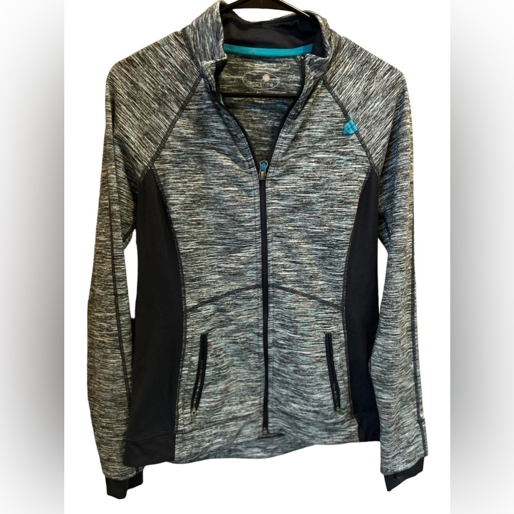 Tangerine Zig Zag Full Zip Front Athletic Performance Jacket Sz small‎